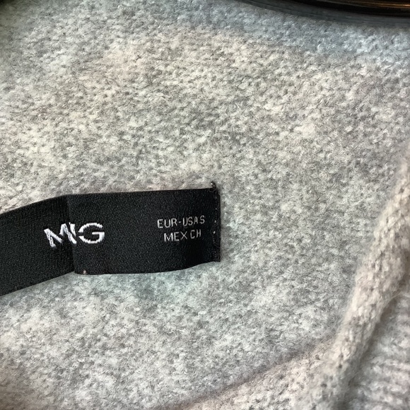 MNG Womens Gray Sweater Acrylic Wool Rolled Edge Neckline Size S - Picture 6 of 8